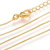 Real 18K Gold Plated Brass Box Chains Necklaces MAK-R014-G-1