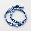 Electroplate Opaque Solid Color Glass Beads Strands EGLA-M020-05-2