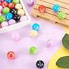 70Pcs 7 Colors Flower Opaque Resin Beads RESI-TA0001-55-4