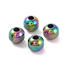 Rainbow Color Ion Plating(IP) Textured 304 Stainless Steel Beads STAS-P306-01B-MC-1