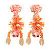Handmade Seed Beads Dangle Stud Earrings EJEW-k074-K01-5