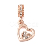 Rack Plating Alloy Crystal Rhinestone European Dangle Charms PALLOY-S189-37RG-1