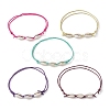 5Pcs 5 Color Natural Cowrie Shell Braided Beaded Anklets Set AJEW-AN00565-1