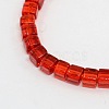 4~5mm Cube Transparent Red Glass Beads Strands X-GS4mm-C46-1