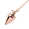 Brass Dowsing Pendulum Big Pointed Cone Pendants KK-H491-05RG-2