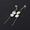 Acrylic Imitation Shell Tassel Dangle Stud Earrings with 925 Sterling Silver Pins EJEW-L281-03LG-3