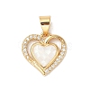 Rack Plating Brass Enamel Micro Pave Clear Cubic Zirconia Pendants KK-K380-03G-01-1