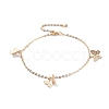 Brass Butterfly Charm Anklets X-AJEW-AN00281-02-1
