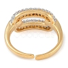 Oval Brass Micro Pave Clear Cubic Zirconia Finger Ring RJEW-Q819-28G-3