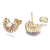 Brass Micro Pave Cubic Zirconia Stud Earrings EJEW-T014-58G-NF-2