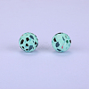 Printed Round Silicone Focal Beads SI-JX0056A-21-1