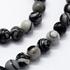 Natural Black Silk Stone/Netstone Beads Strands G-I199-11-8mm-3