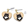 Alloy Kitten Dangle Stud Earrings EJEW-G148-27G-01-3