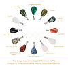 Fashewelry 24Pcs 12 Styles Teardrop Natural & Synthetic Gemstone Pendants G-FW0001-35-5