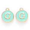 Golden Plated Alloy Enamel Charms X-ENAM-S118-05G-1