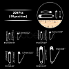 ARRICRAFT 200Pcs 4 Styles Spray Painted Iron Safety Pins AJEW-AR0001-14-2