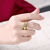 Resizable Brass Wide Band Cuff Rings RJEW-BB01648-5