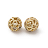 Brass Micro Pave Cubic Zirconia Beads KK-C071-02G-2