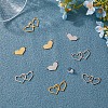 DICOSMETIC 24Pcs 4 Styles Valentine's Day 304 Stainless Steel Connector Charms STAS-DC0011-68-5