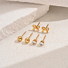 Elegant Stainless Steel Snowflake Stud Earring Sets BX1119-1-2