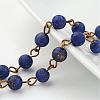 Handmade Natural Lapis Lazuli Beaded Chains AJEW-JB00229-01-1