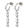 Rack Plating Brass Micro Pave Clear Cubic Zirconia Stud Earrings EJEW-A045-07P-1