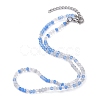 Glass Round Beaded Necklace for Women NJEW-JN04479-5