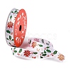 5 Yards Christmas Gold Stamping Polyester Printed Ribbon OCOR-A008-01G-2