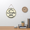 Wooden Hanging Plate HJEW-WH0027-009-6