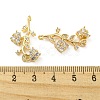Brass Micro Pave Clear Cubic Zirconia Connector Charms KK-G478-01KCG-2
