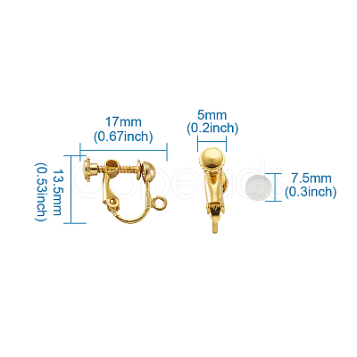 Brass Clip on Earring Findings DIY-TA0002-20G-1