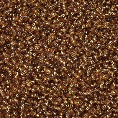 Goldenrod Round 11/0 Grade A Transparent Glass Seed Beads X-SEED-Q007-F31-1