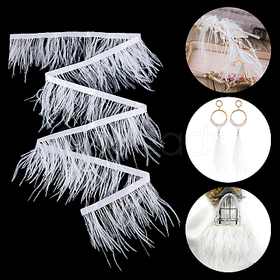 Gorgecraft 2 Yards Fashion Ostrich Feather Cloth Strand Costume Accessories FIND-GF0003-42B-1