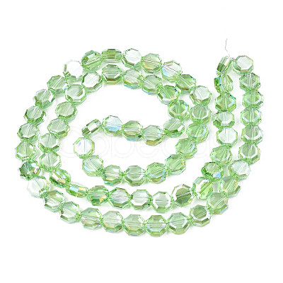 Electroplate Transparent Glass Beads Strands EGLA-N002-27-C06-1