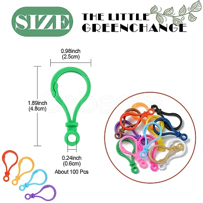 Opaque Solid Color Bulb Shaped Plastic Push Gate Snap Keychain Clasp Findings KY-YW0001-55-1