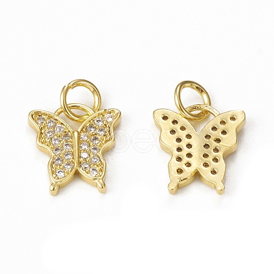 Brass Micro Pave Cubic Zirconia Charms KK-E068-VB026-1