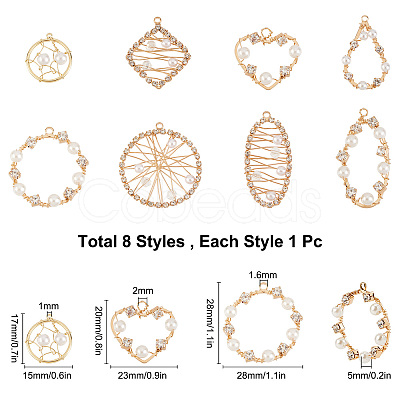 SUNNYCLUE Brass Wire Wrapped Pendants KK-SC0001-84-1