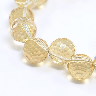 Faceted Electroplate Glass Round Beads Strands EGLA-J053-M-1