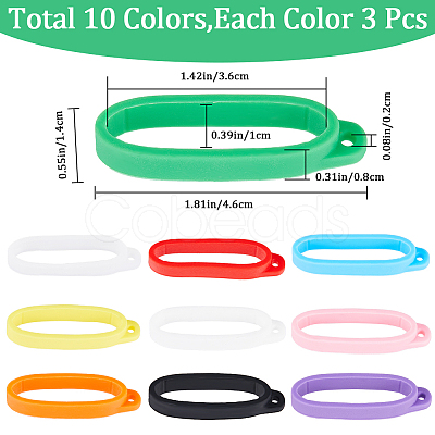 Gorgecraft 30Pcs 10 Colors Anti-Lost Silicone Pendant FIND-GF0005-89-1