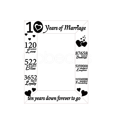 10 Years of Marriage Natural Wood Photo Frames AJEW-WH0292-030-1