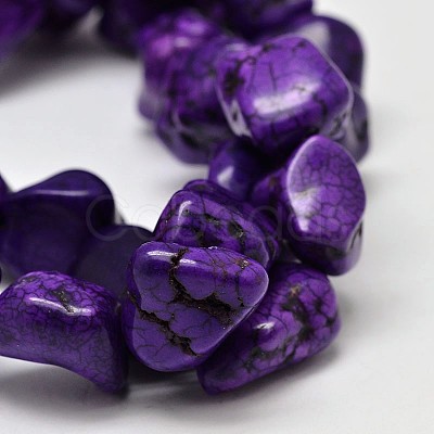 Dyed Nuggets Natural Howlite Beads Strands G-M139-10-A-1