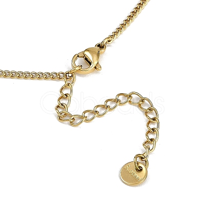 PVD Vacuum Plating 304 Stainless Steel Heart Pendant Twisted Chain Necklaces NJEW-I129-05G-1