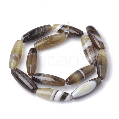 Natural Striped Agate/Banded Agate Beads Strands G-S280-10-1