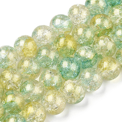 Baking Painted Crackle Glass Bead Strands X1-DGLA-R053-03F-1