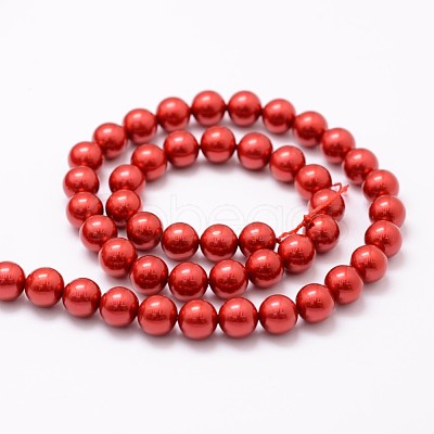 Shell Pearl Bead Strands BSHE-L026-08-8mm-1