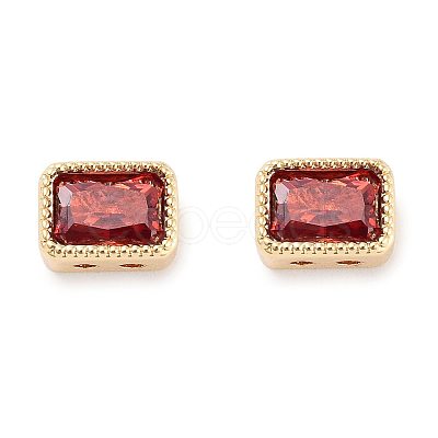 Brass Micro Pave Cubic Zirconia Beads KK-C051-48G-05-1