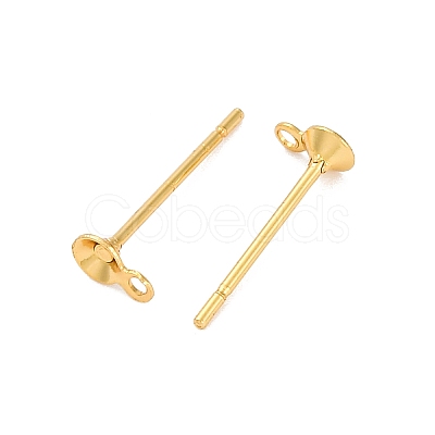 304 Stainless Steel Stud Earring Findings STAS-S151-01G-D-1