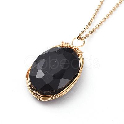 Glass Pendant Necklaces NJEW-JN02586-02-1