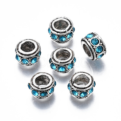 Alloy Rhinestone European Beads MPDL-Q212-001C-RS-1