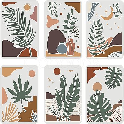 Plastic Reusable Drawing Painting Stencils Templates Sets DIY-WH0172-801-1